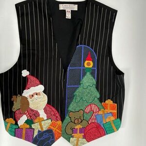 Karen Scott Santa Holiday Vintage 100% cotton Vest